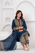 Printed Navy Blue Plazo Set