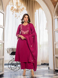 Maroon Silk Suit set